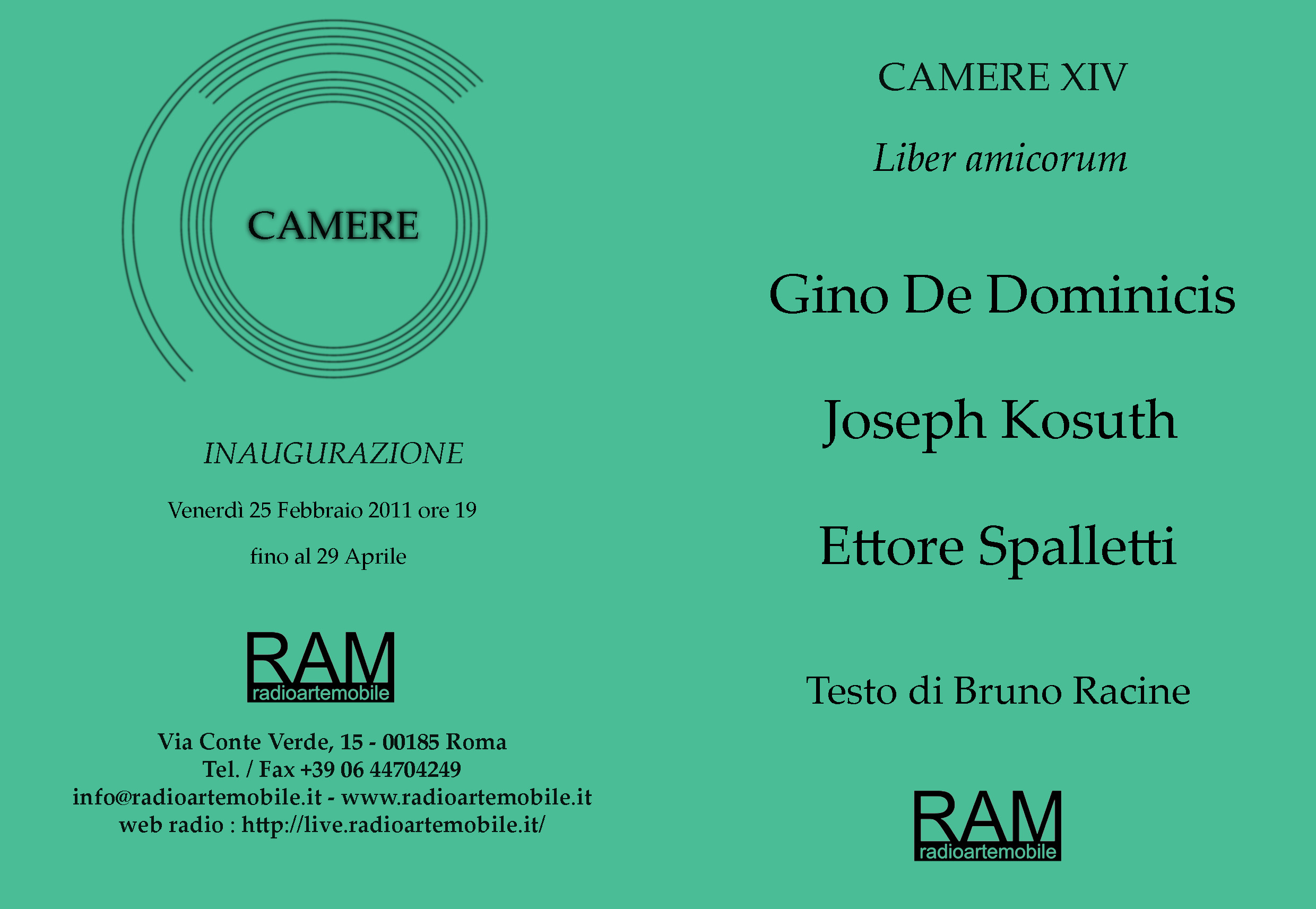 CAMERE XIV Invitation