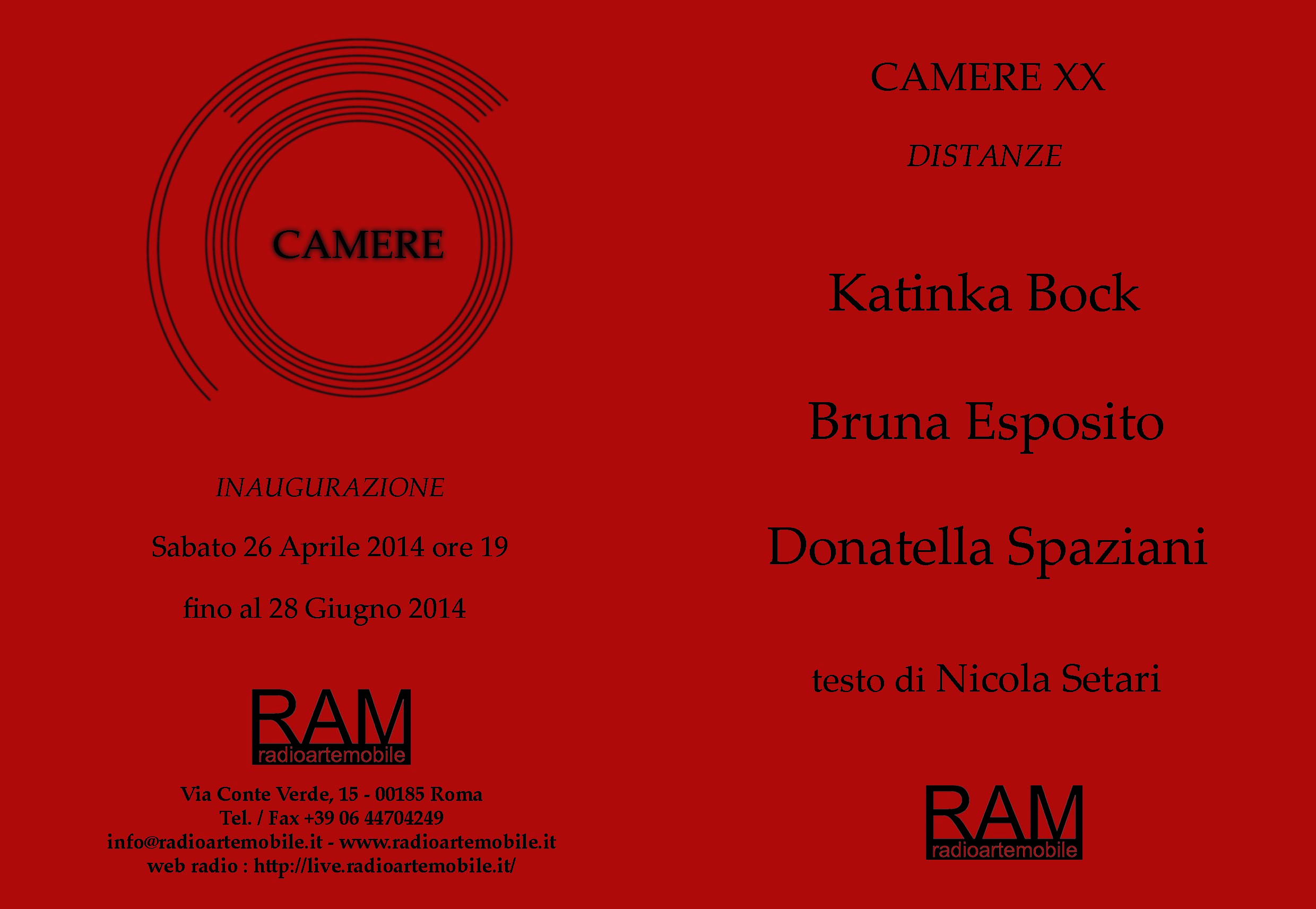 Invitation to Camere XX, ram