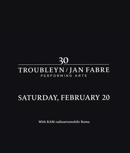Invitation to Jan Fabre Troubleyn